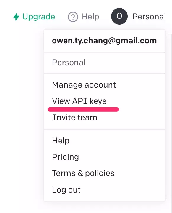 Python 教學 - 使用 OpenAI - View API Keys