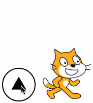 Scratch 3 按钮控制猫咪 ( 广播 )