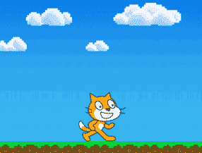 Scratch 3 教學 - 貓咪跑步 ( 超長背景 )